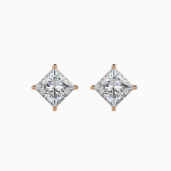 1-1 carat each 2CT Princess Pair Studs